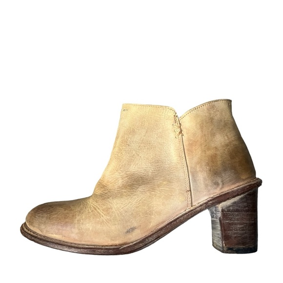 Bed Stu Whiskey Sunset Sonic Ankle Boot  Distressed Leather Tan Rustic Heeled - Picture 1 of 14